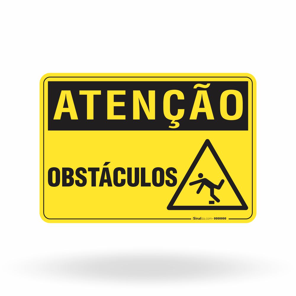 Placa Atenção - Obstáculos