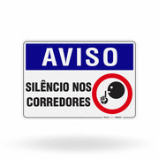 Placa Aviso - Silêncio nos Corredores