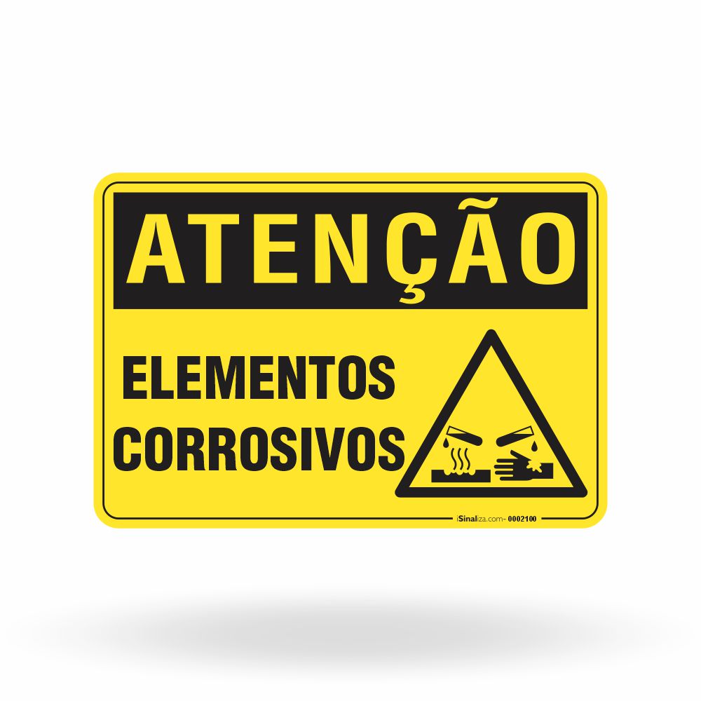 Placa Atenção - Elementos Corrosivos