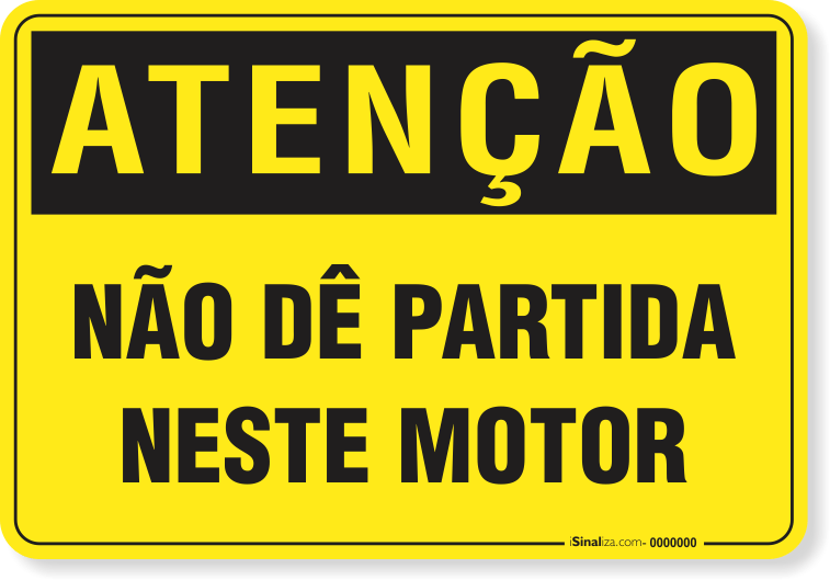 Placa Atenção Não Dê Partida Neste Motor