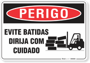 Placa Perigo Evite Batidas Dirija Com Cuidado