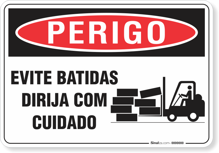 Placa Perigo Evite Batidas Dirija Com Cuidado