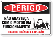 Placa Perigo Não Abasteça Com O Motor Em Funcionamento