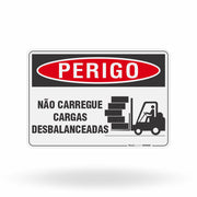 Placa Perigo - Não Carregue Cargas Desbalanceadas