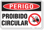 Placa Perigo Proibido Circular