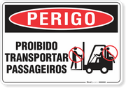 Placa Perigo Proibido Transportar Passageiros