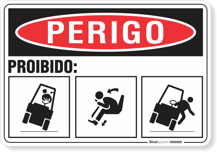 Placa Perigo Proibido