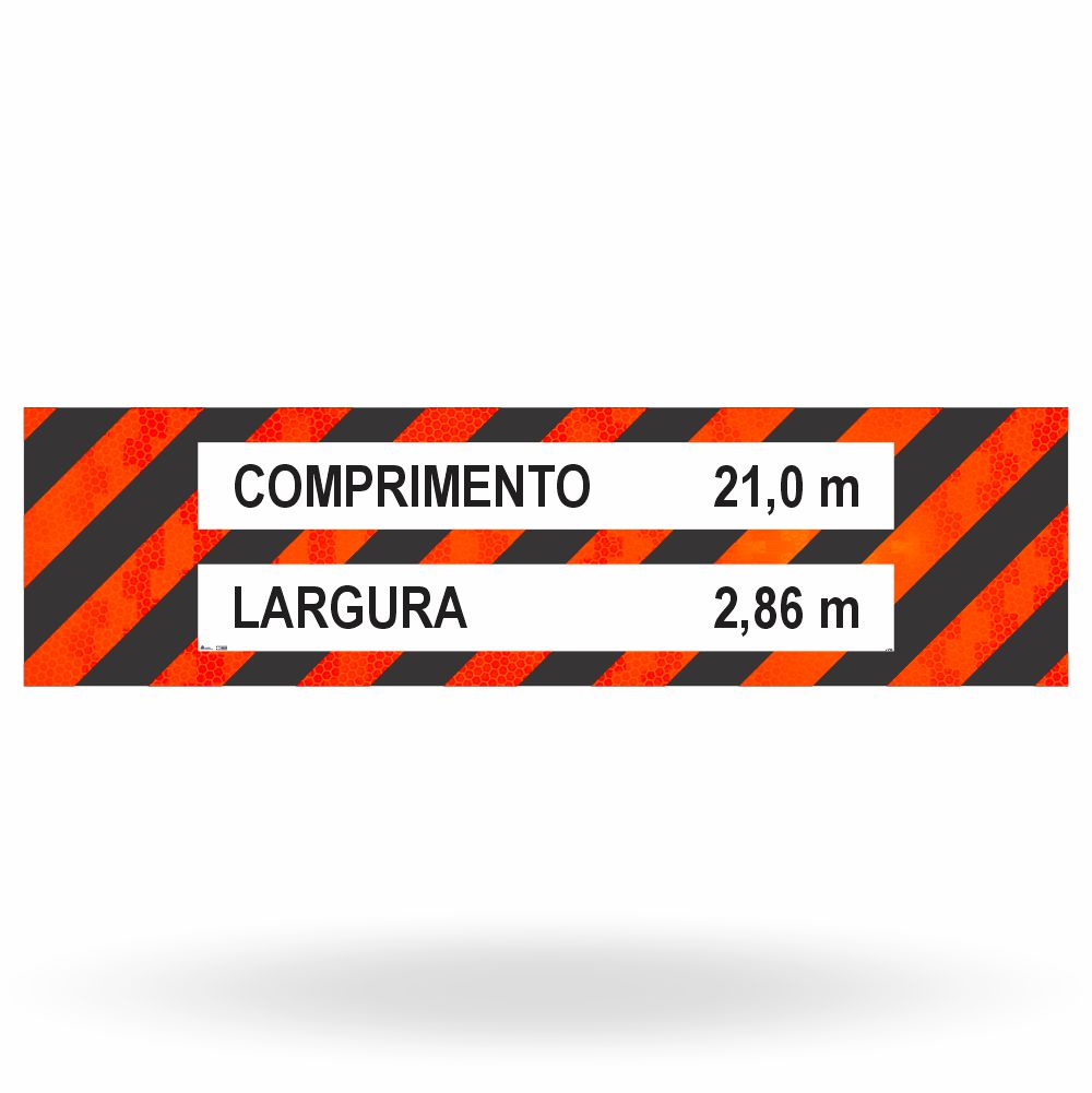 Faixa Refletiva Veículo Longo Largura e Comprimento (3,0 x 0,80 m)