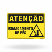 Placa Atenção - Esmagamento de Pés