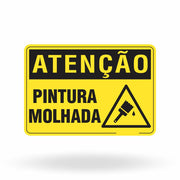 Placa Atenção - Pintura Molhada