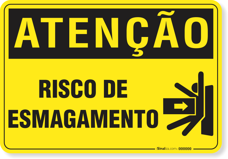Placa Atenção Risco De Esmagamento