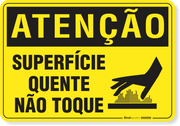 Placa Atenção Superfície Quente Não Toque