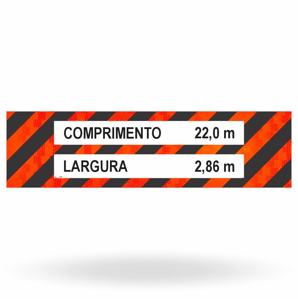 Faixa Refletiva Veículo Longo Largura e Comprimento (3,0 x 0,80 m)