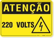Placa Atenção 220 Volts