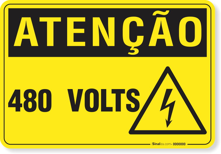 Placa Atenção 480 Volts