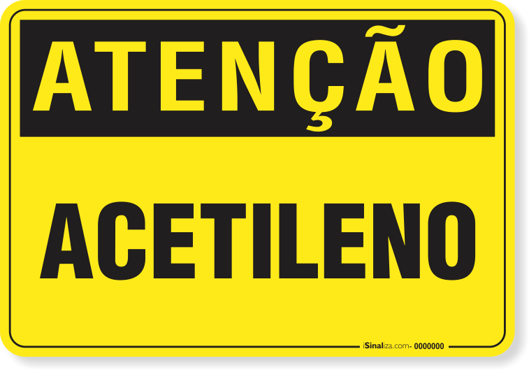 Placa Atenção Acetileno