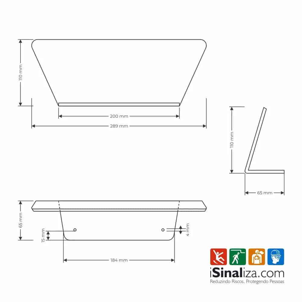Delineador Sinalizador Refletivo para Barreira Rígida - Policarbonato 2mm