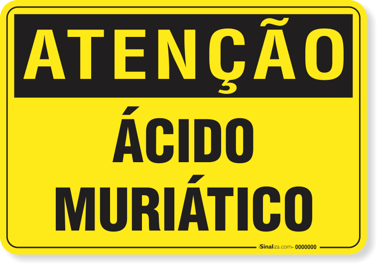 Placa Atenção Ácido Muriático