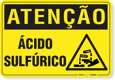 Placa de Atenção - Ácido Sulfúrico