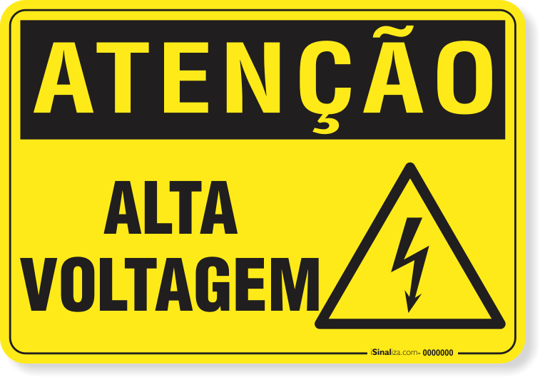 Placa Atenção Alta Voltagem
