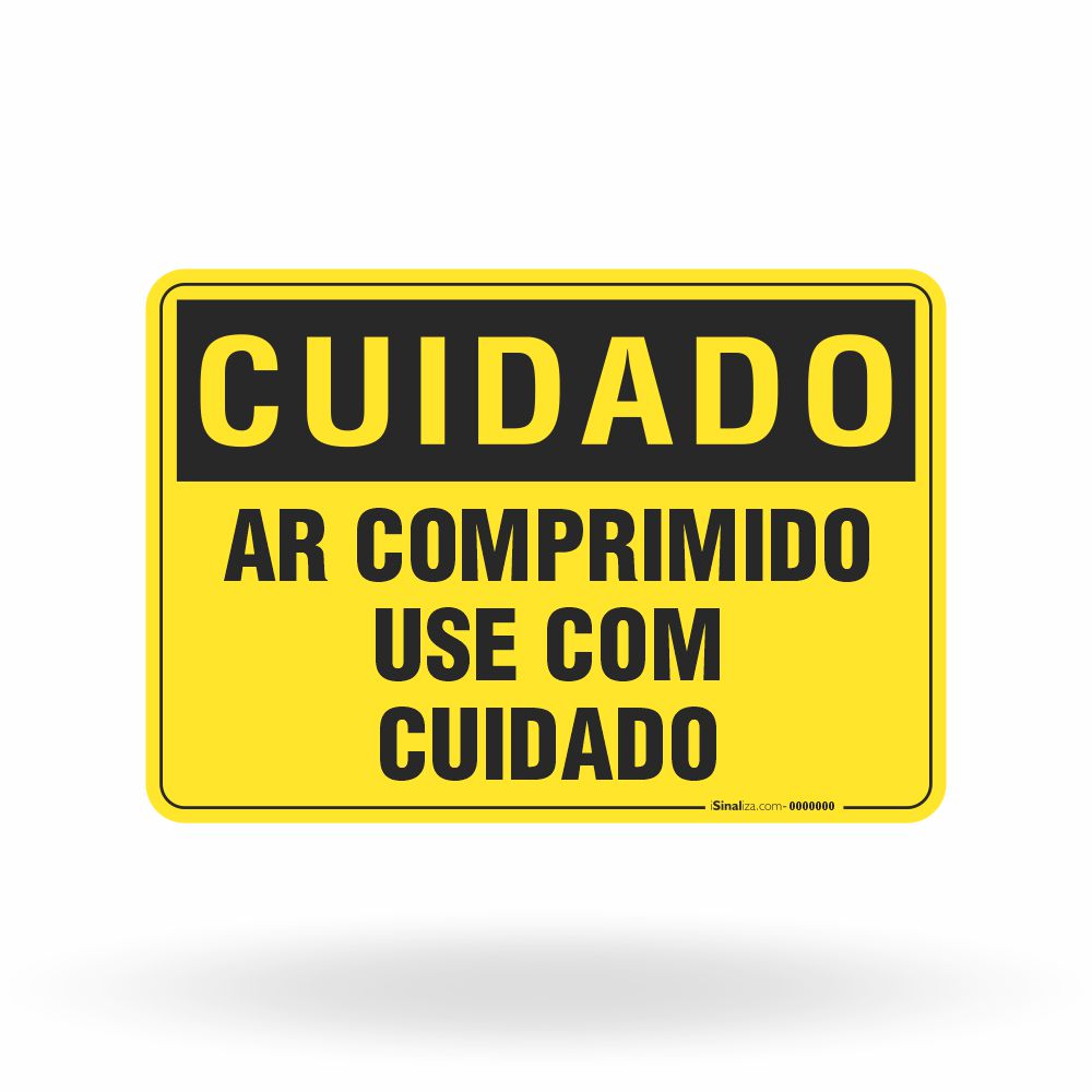 Placa Cuidado - Ar Comprimido Use Com Cuidado