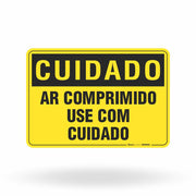 Placa Cuidado - Ar Comprimido Use Com Cuidado