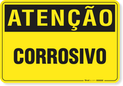 Placa Atenção Corrosivo