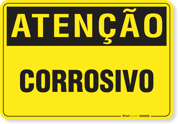 Placa Atenção Corrosivo