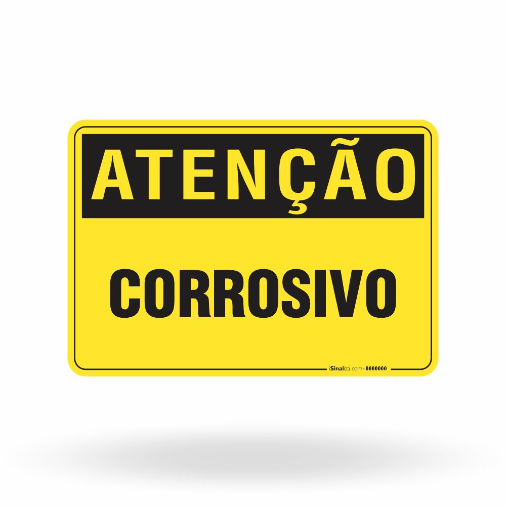 Placa Perigo - Corrosivo