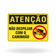 Placa Atenção - Não Despejar com o Caminhão