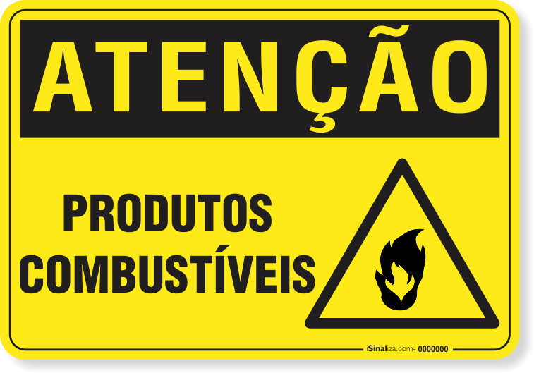 Placa Atenção Produtos Combustíveis