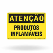 Placa Atenção - Produtos Inflamáveis