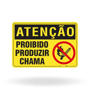 Placa Atenção - Não Produza Chama ou Faísca