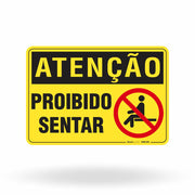 Placa Atenção - Proibido Sentar