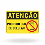 Placa Atenção - Proibido Uso de Celular