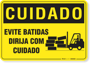 Placa Cuidado  Evite Batidas Dirija Com Cuidado