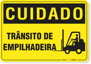 Placa Cuidado  Trânsito De Empilhadeira