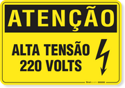 Placa Atenção Alta Tensão 220 Volts