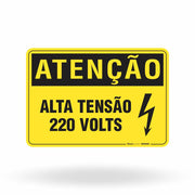 Placa Atenção - Alta Tensão 220 Volts
