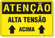 Placa Atenção Alta Tensão Acima