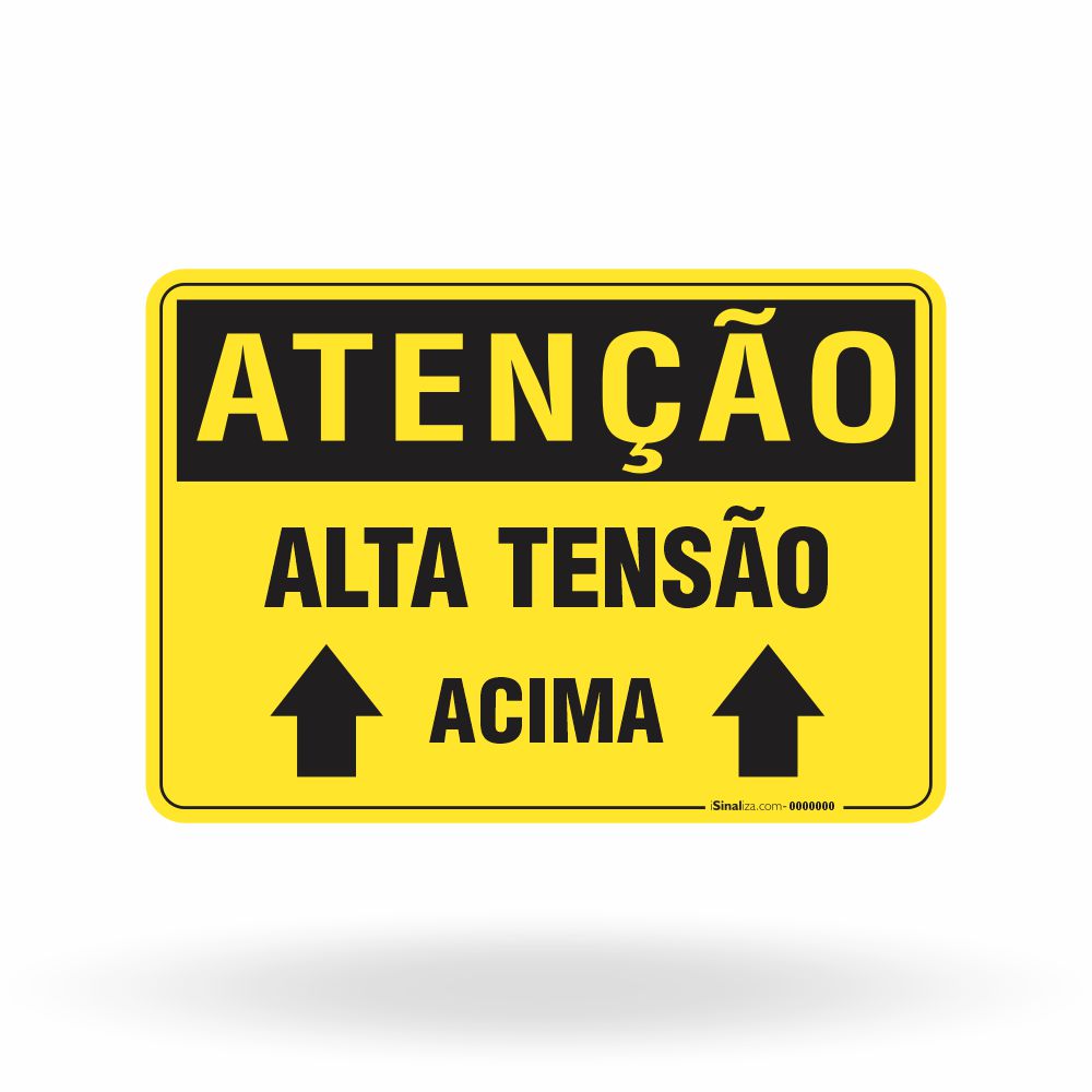 Placa Atenção - Alta Tensão Acima