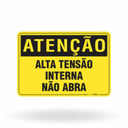 Placa Atenção - Alta Tensão Interna Não Abra