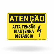 Placa Atenção - Alta Tensão Mantenha Distância