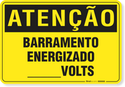 Placa Atenção Barramento Energizado Volts