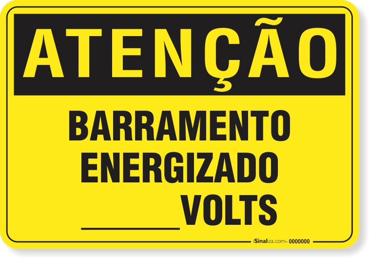 Placa Atenção Barramento Energizado Volts