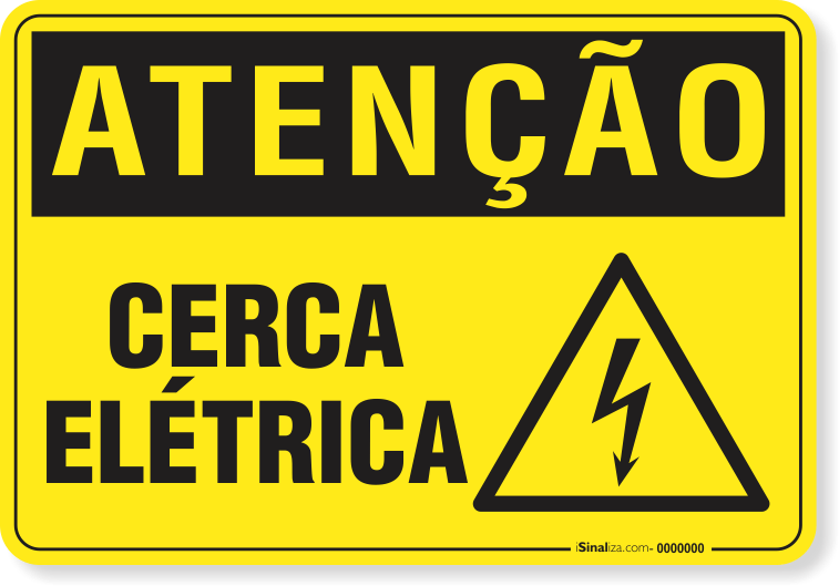 Placa Atenção Cerca Elétrica