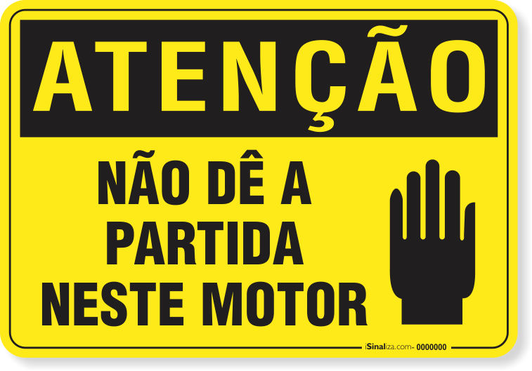 Placa Atenção Não Dê A Partida Neste Motor