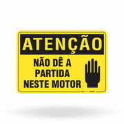 Placa Atenção - Não Dê a Partida Neste Motor
