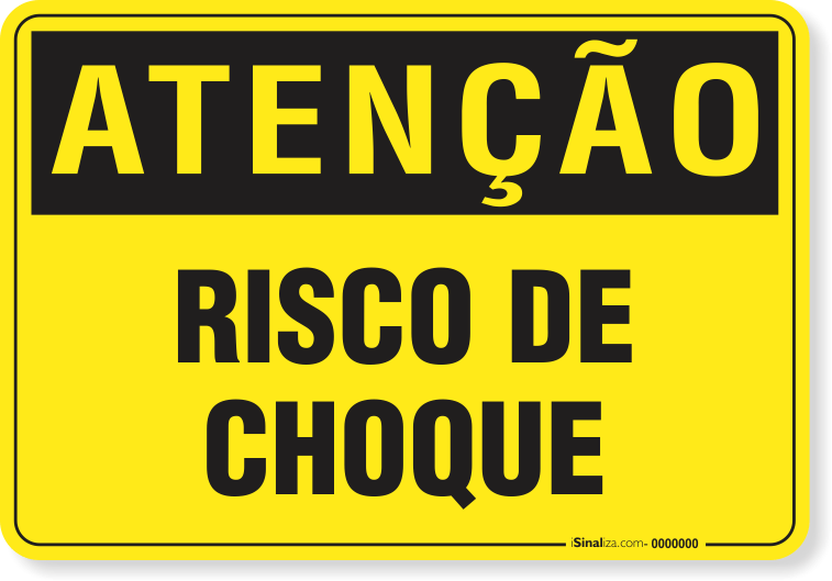 Placa Atenção Risco De Choque