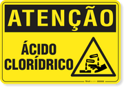 Placa Atenção Ácido Clorídrico